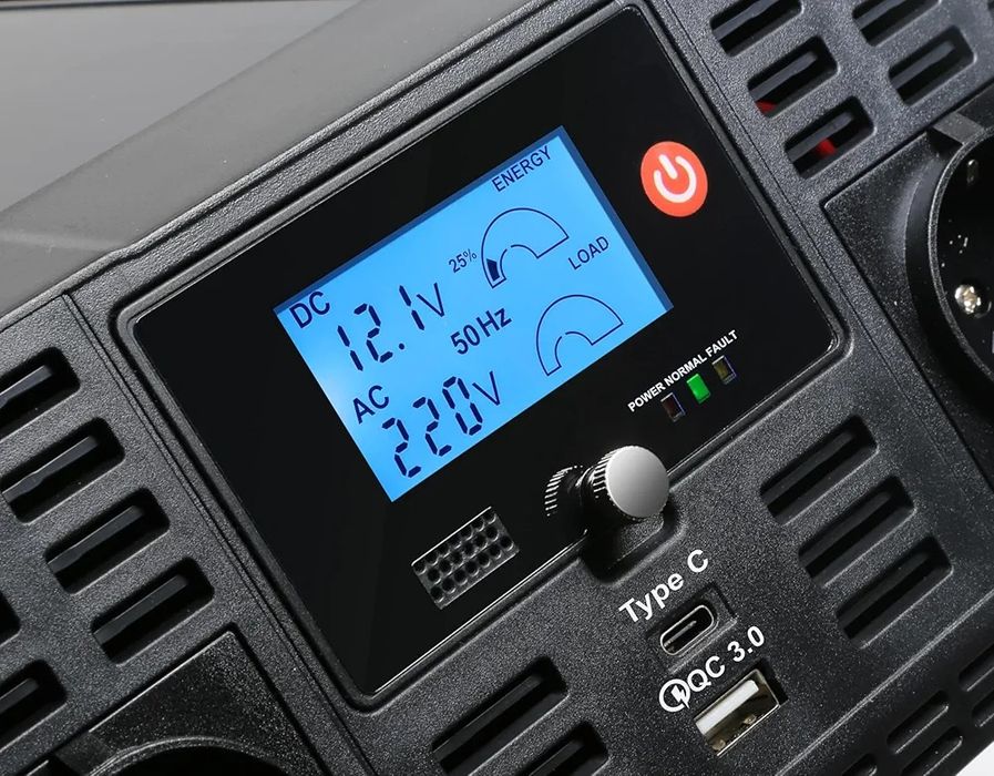 инвертор 3 Квт Technaxx TE23 с ЖК-дисплеем, Чистый синус. Германия.