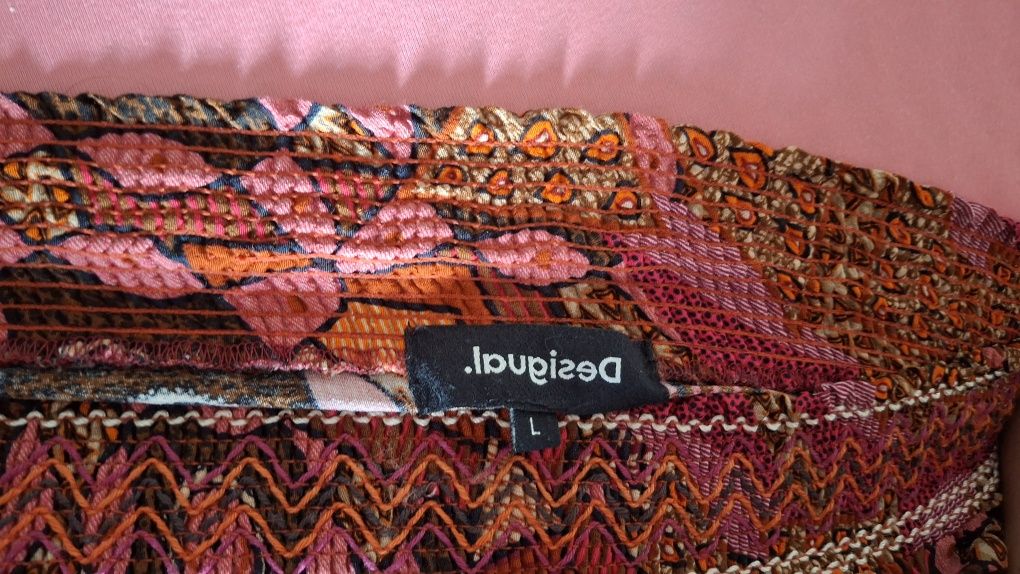 Desigual bluzka piekne kolory, odkryte ramiona, R:L