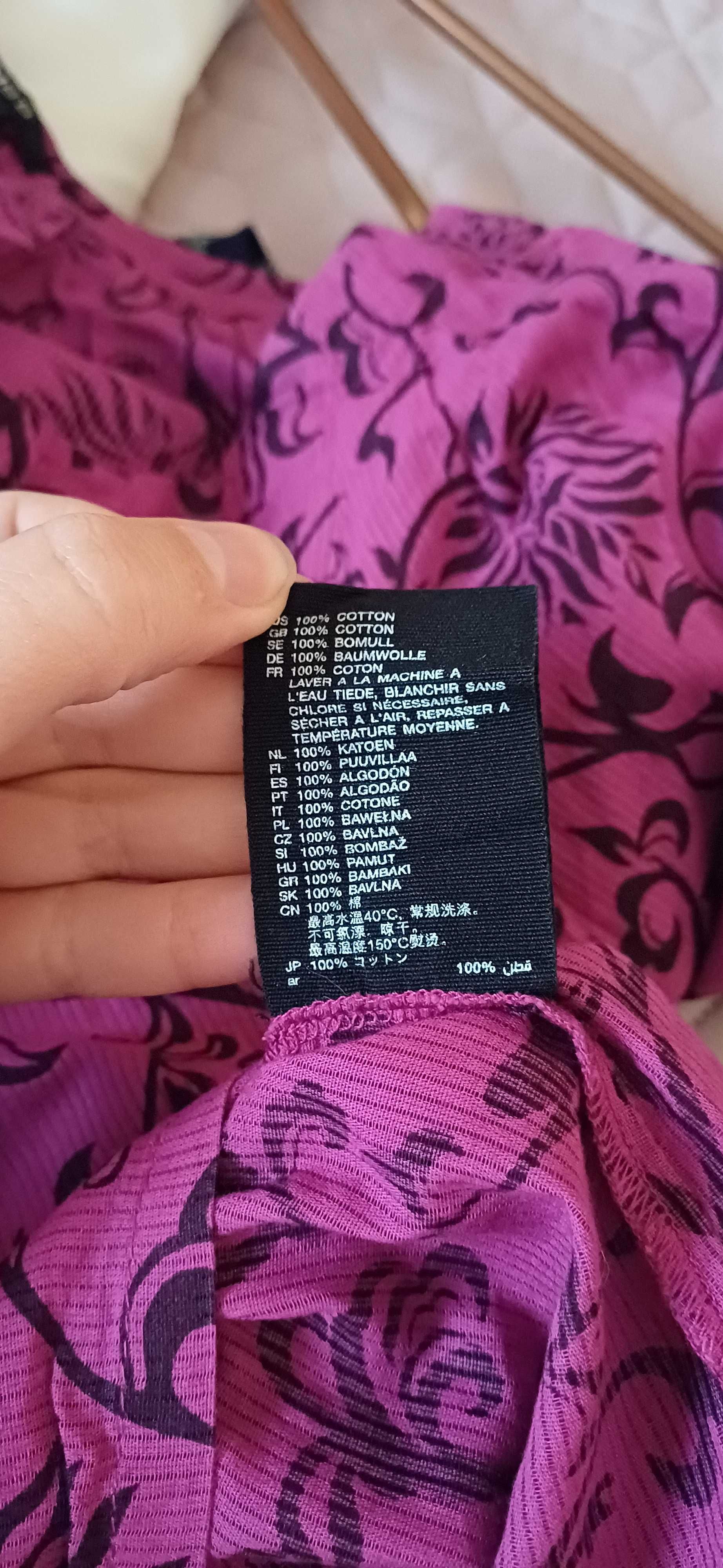 Różowa bawełniana bluzka H&M r. 48