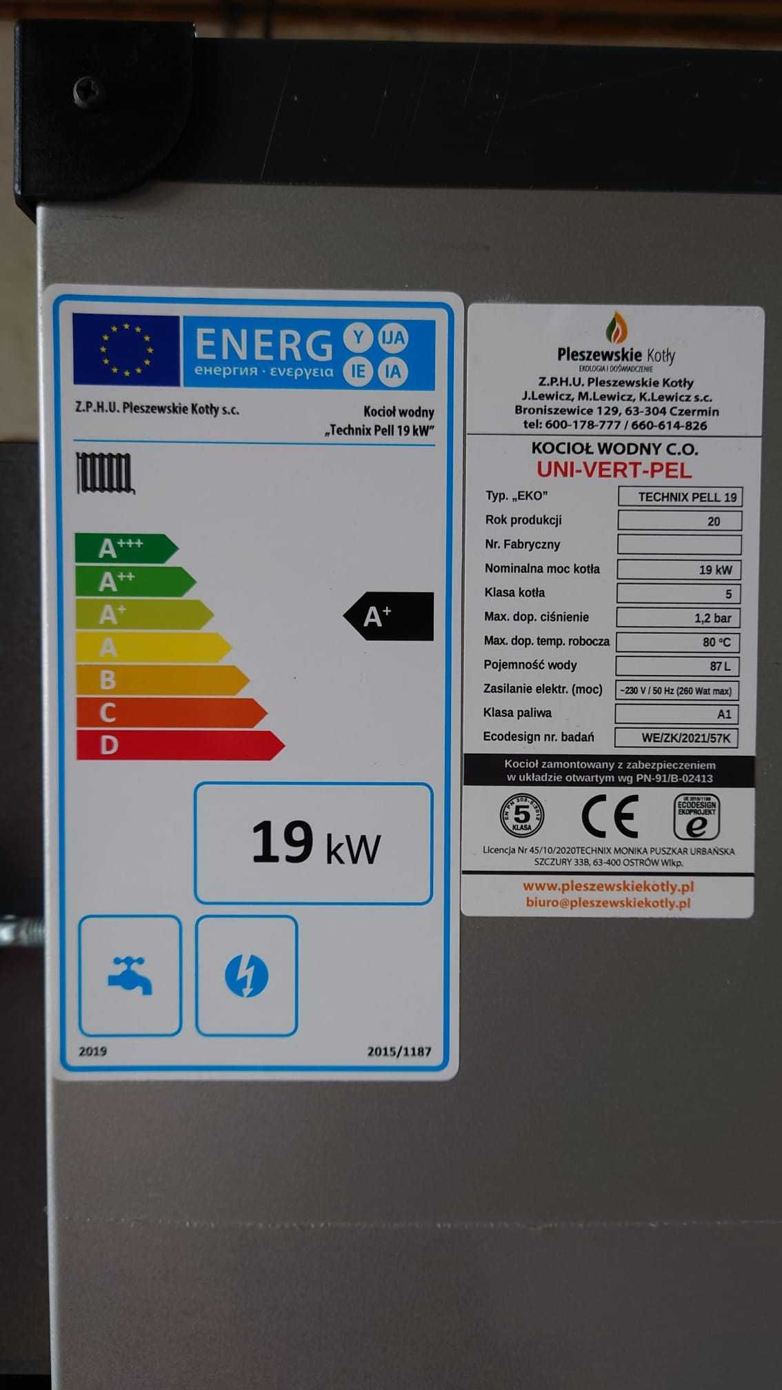 Kocioł z Podajnikiem na Pellet 19kW 5 klasa Dotacja Dostawa Gratis 20