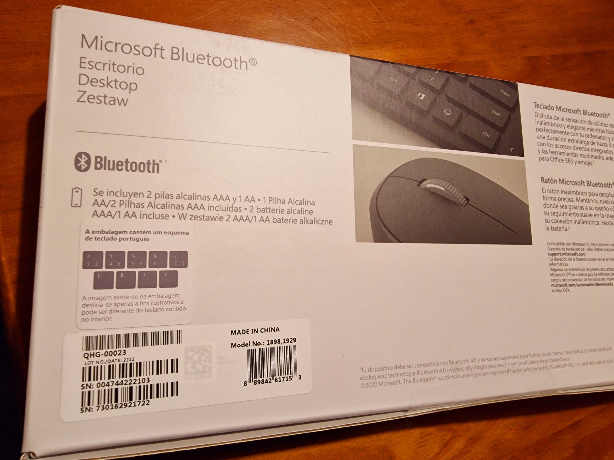 Teclado + Rato Microsoft Bluetooth Desktop PT Preto