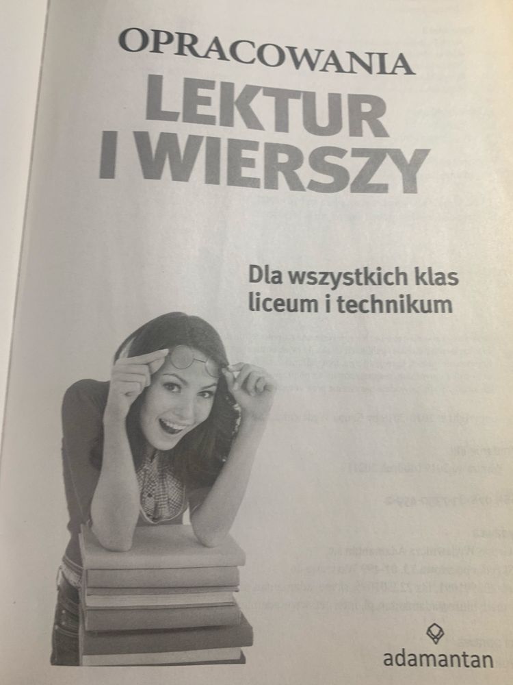 Podręcznik opraciwania lektur i wietszy dla liceum i tech