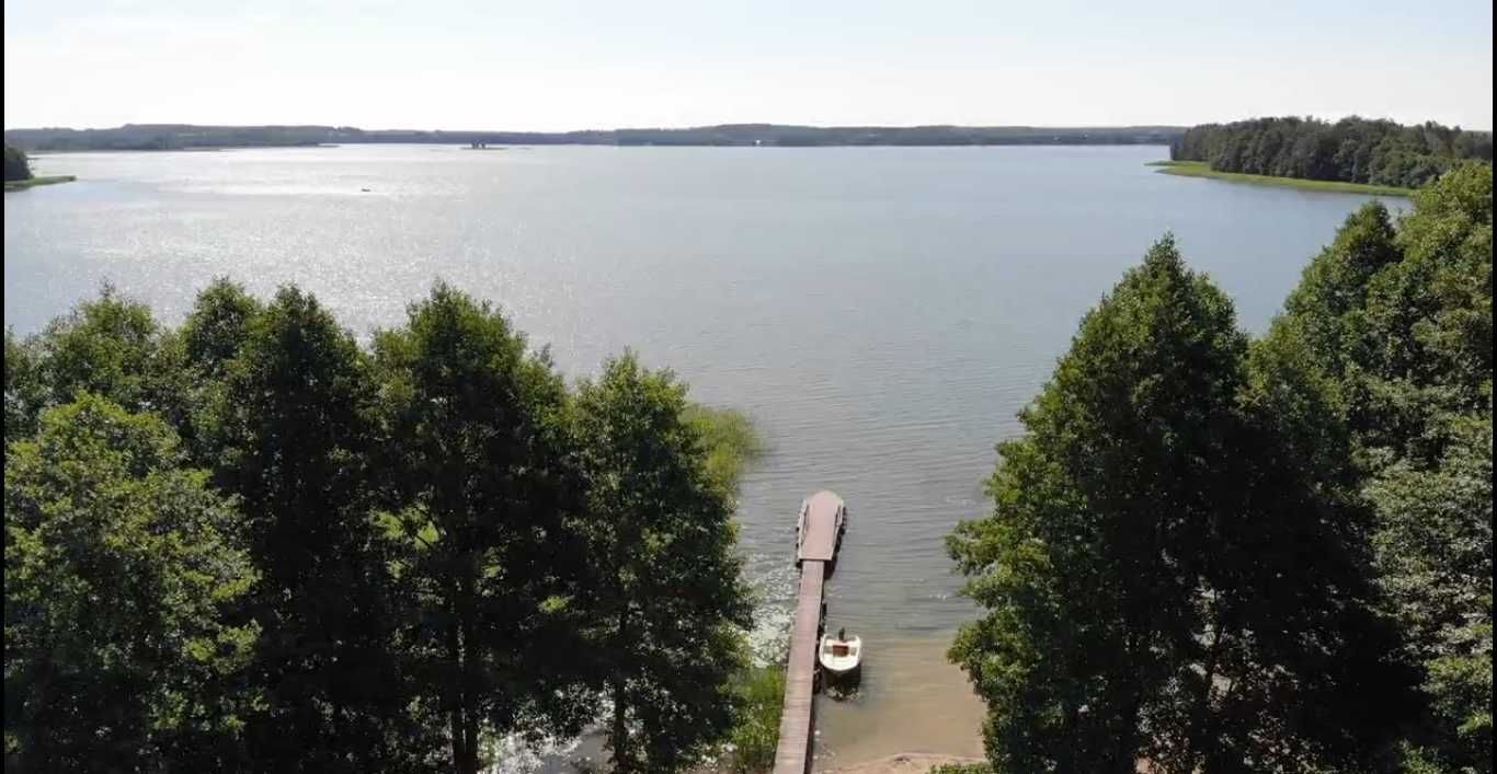 domek nad jeziorem MAZURY własna linia brzegowa łódka kajaki kominek