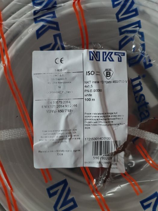 NKT kabel przewód płaski 4x1.5 ydyp firmy NKT