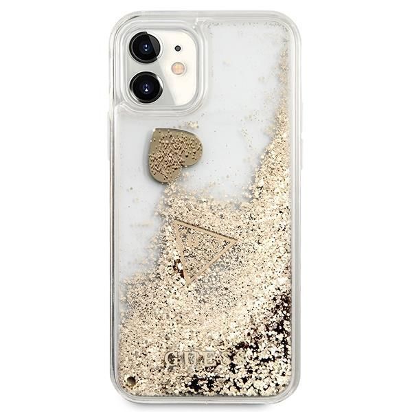 Guess Etui Glitter Charms iPhone 11 / XR Złoty - TPU, Poliwęglan PC