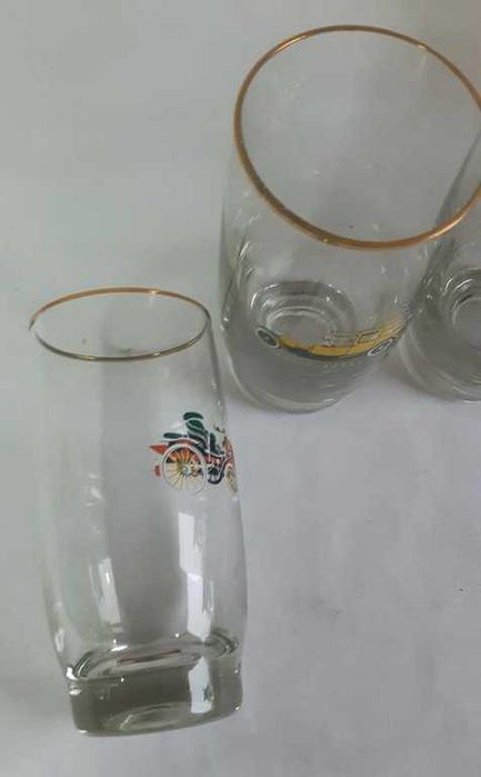 Набор винтажных стаканов Ретро автомобили, Bohemia