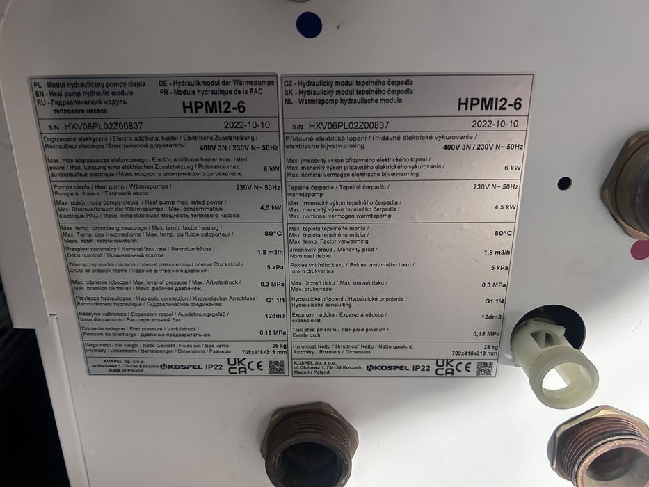 Sprzedam pompe ciepla KOSPEL 10kw