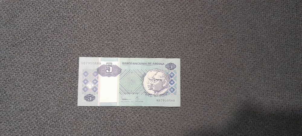 Nota de 5 kwanzas, Angola.