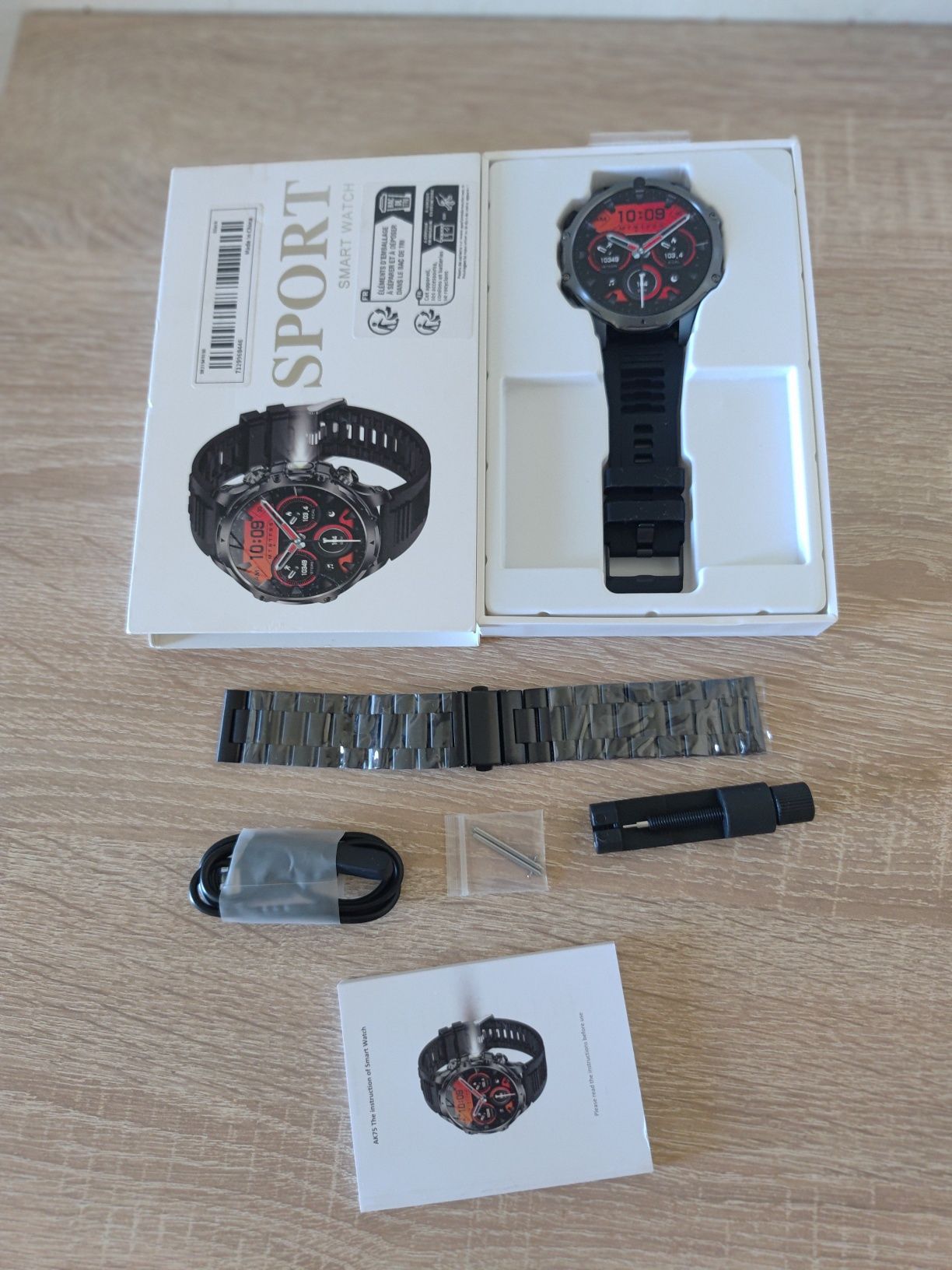 Smartwatch, 1,85" IPS, puls, ciśnienie, bateria 800mAh.