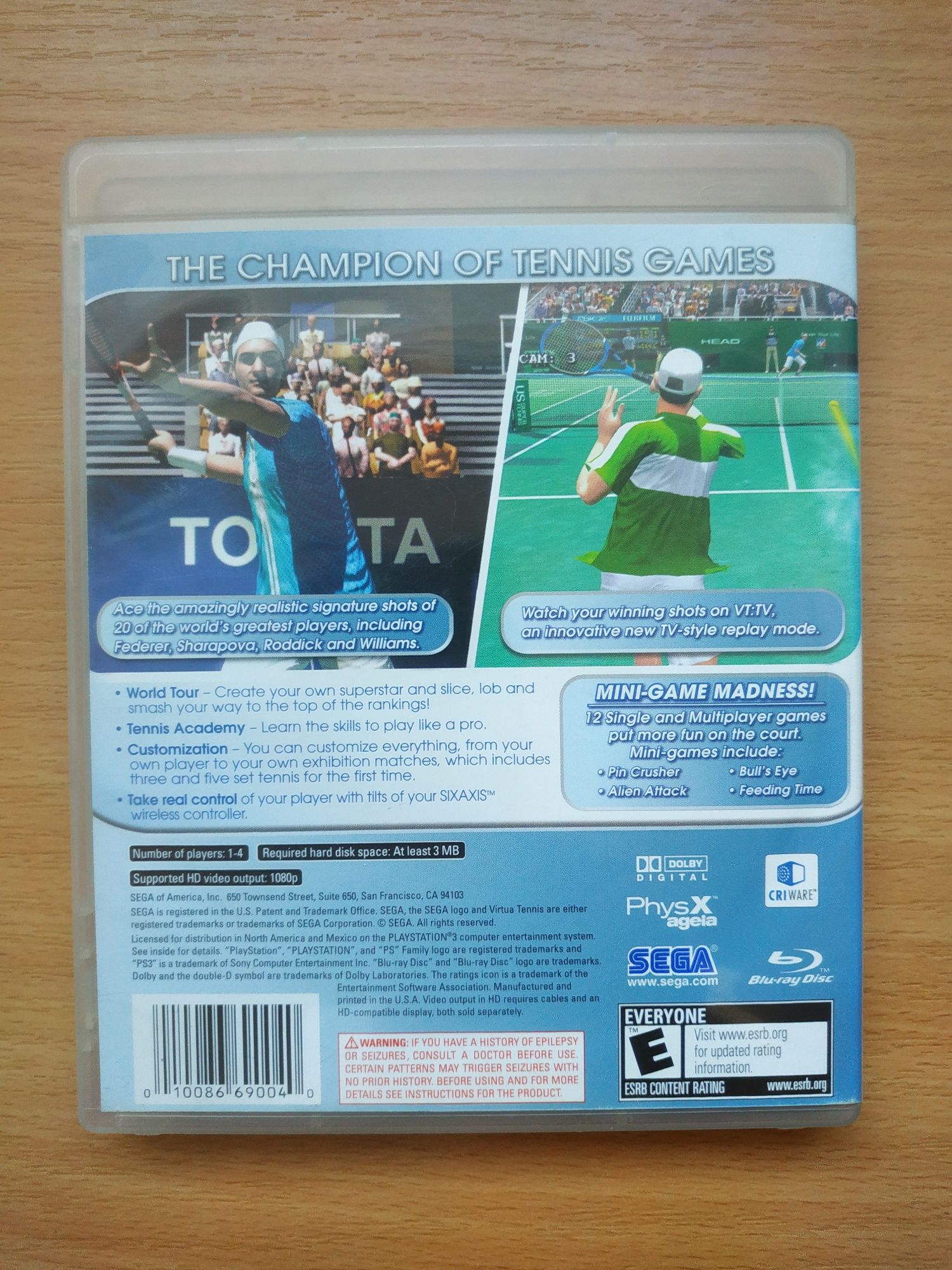 Wirtua tennis 3, ps3, stan bardzo dobry, możliwa wysyłka przez olx