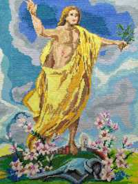 Картина "Иисус" вышивка крестиком.
