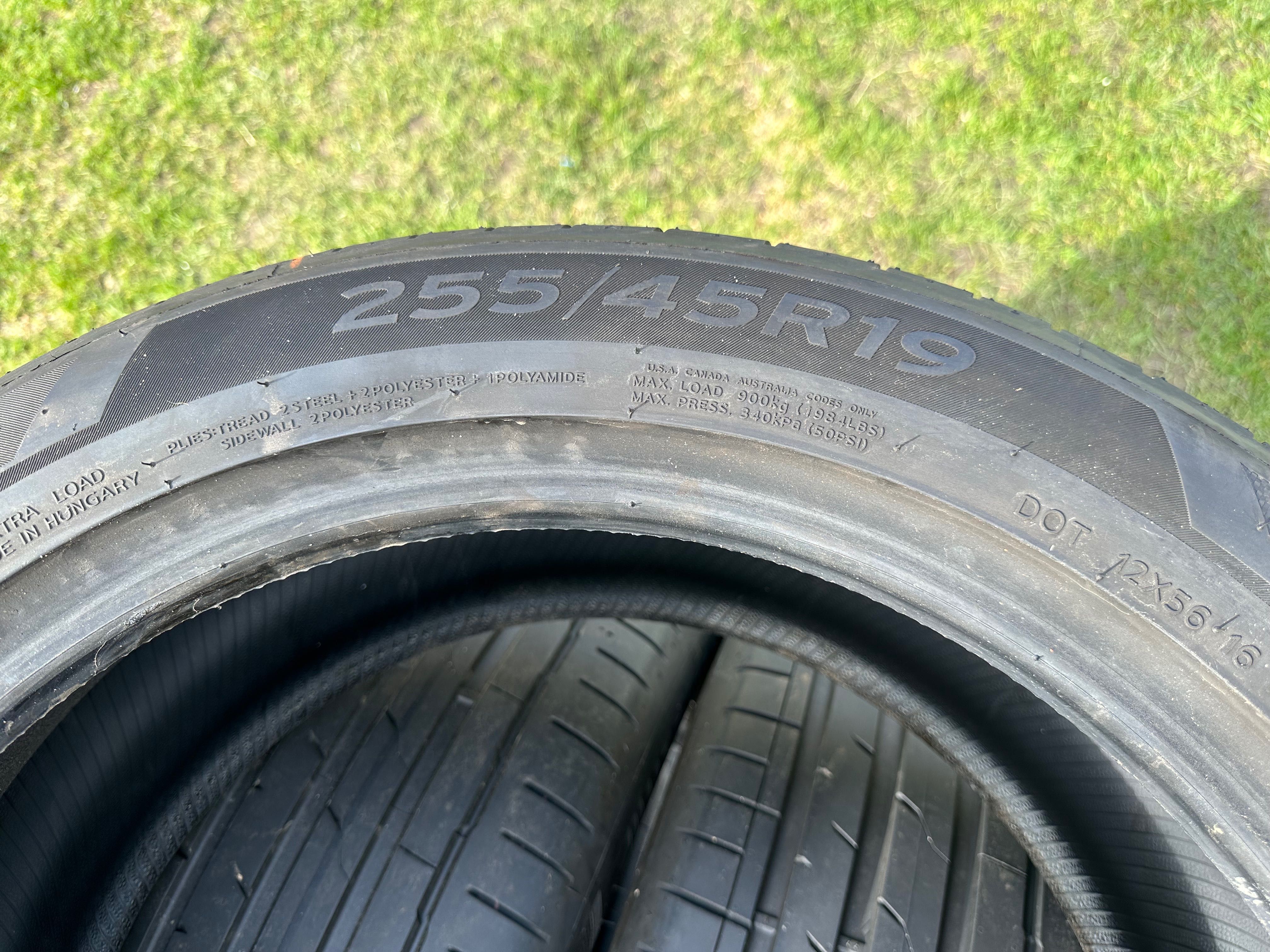 OPONY lato 3 szt. HANKOOK, 255/45 R19 2023 r przebieg  1000km  TESLA Y