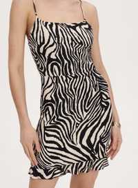 Sukienka nowa z metką, motyw zebry, na ramiączka, reserved, r. XS/34