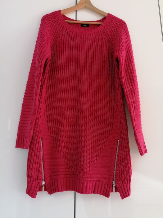 Sweter damski ciepły, bordowy