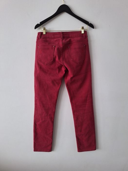 Spodnie długie burgundowe jeansowe jeansy straight damskie 38 M