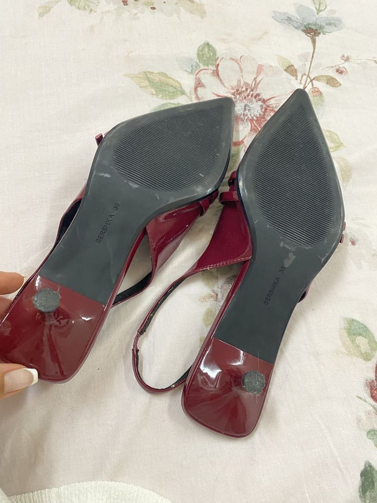 Sapatos breskha verniz bordô