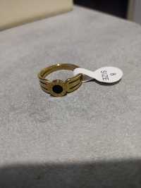Złoty nowy pierścionek stał 316L z czarnym oczkiem miesiące cyfry rzym