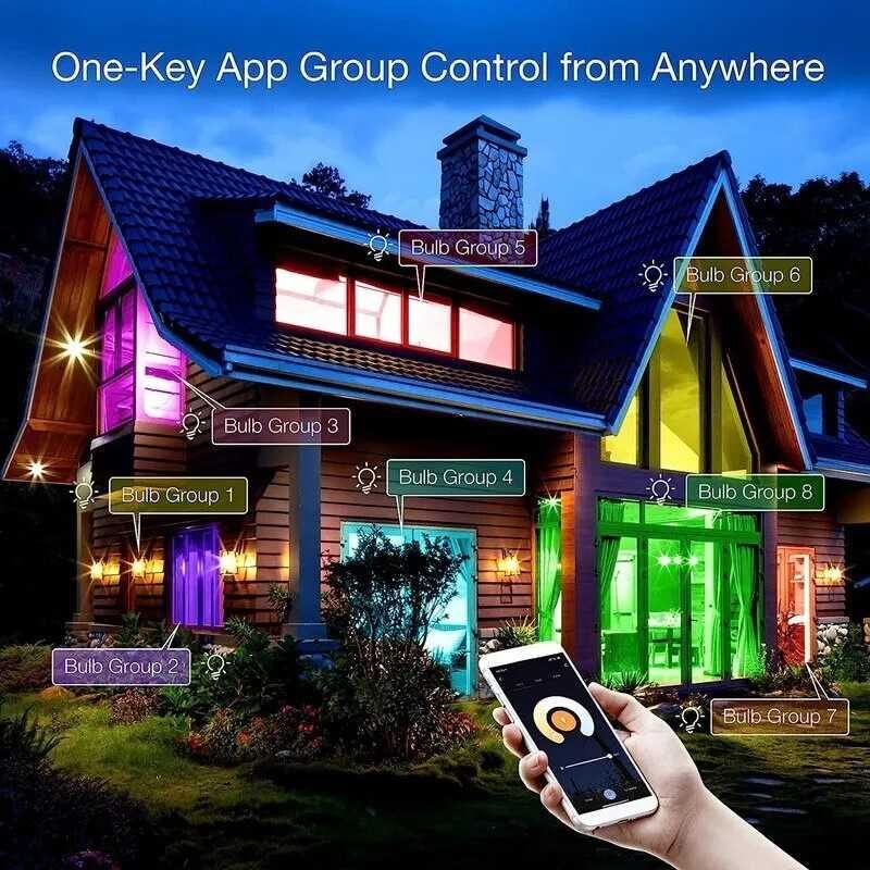 Smart Żarówka RGB LED Tuya E27 z WiFi i Bluetooth - przez Smartfon App