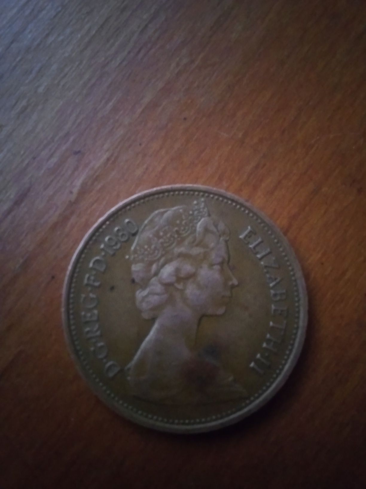 Монета new pence 2 1980 року