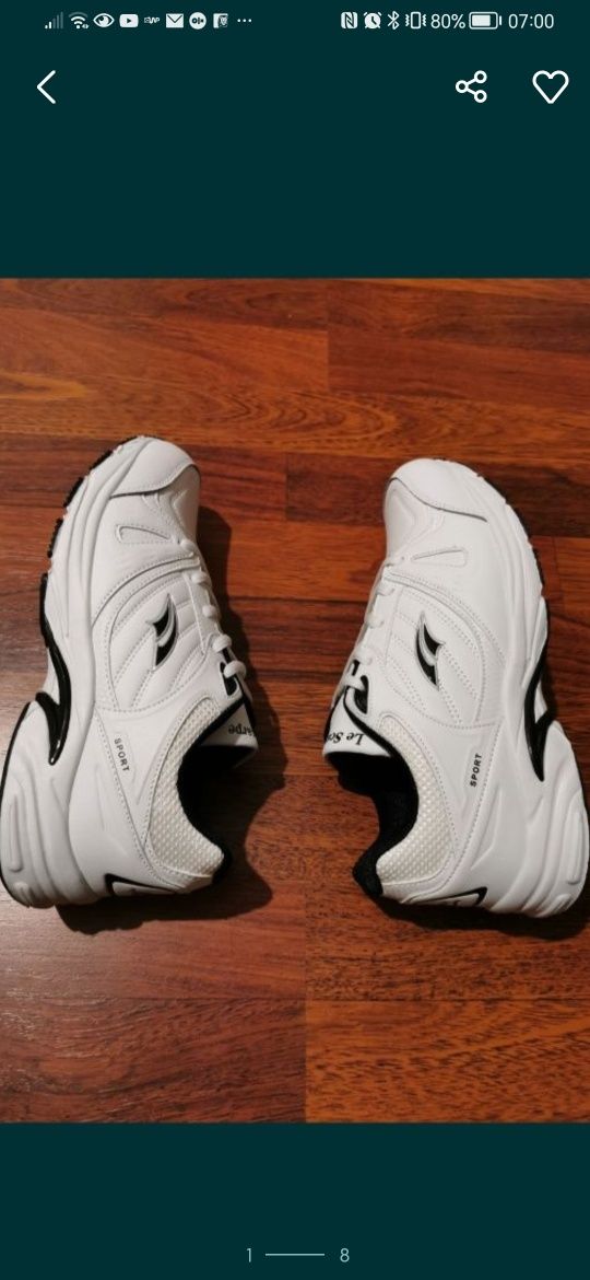 Sportowe Buty Męskie Na Codzień Do Biegania Lekkie Wygodne Białe *