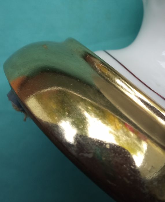 Lampka porcelanowa PRL- POLAM z motywem miłość wiedeńska.