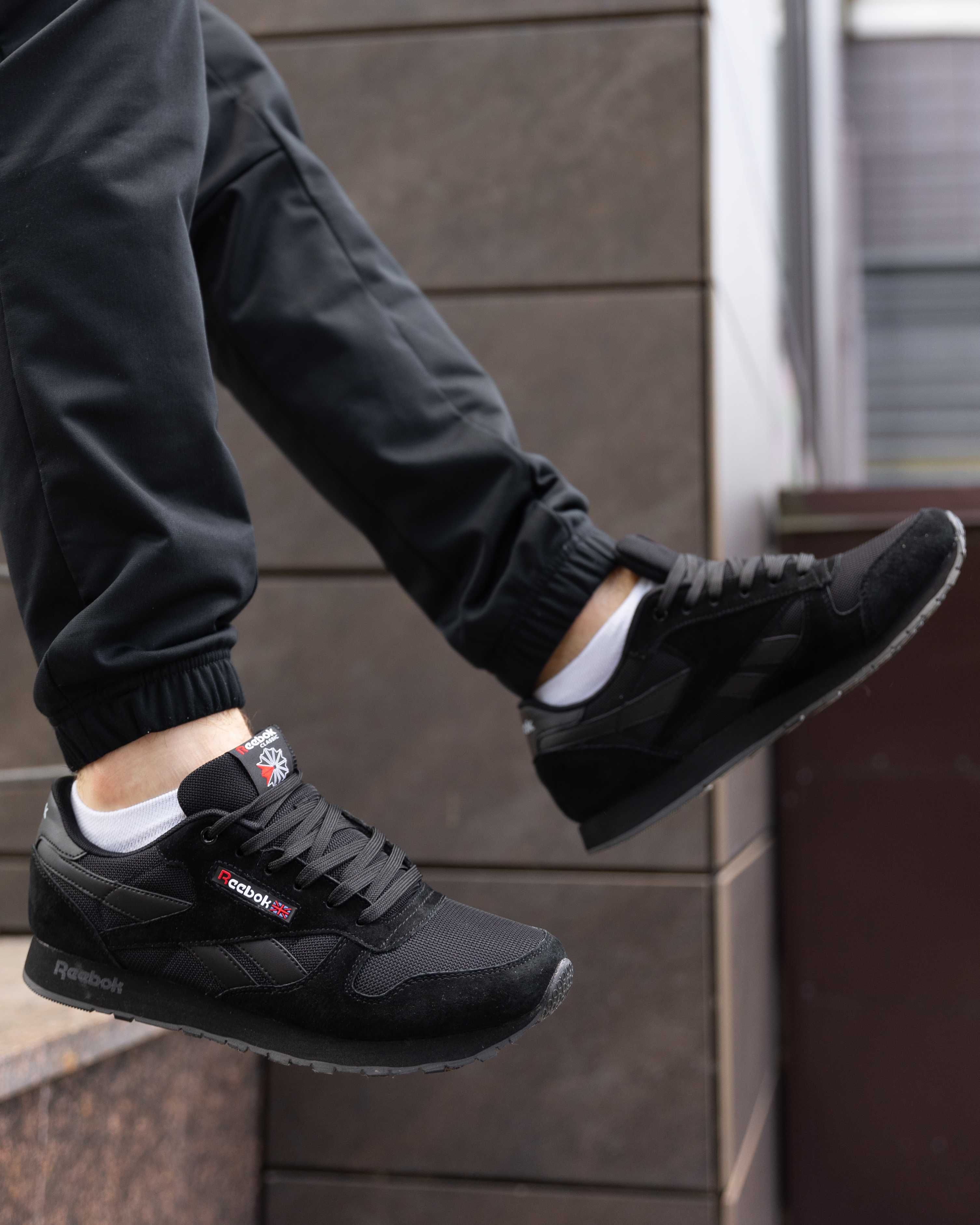 Кросівки чоловічі Рібок Reebok Classic Leather Triple Black