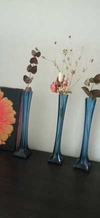 Дві вазочки кольорове скло Вінтаж