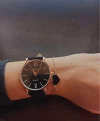 Damski czarny zegarek Geneva