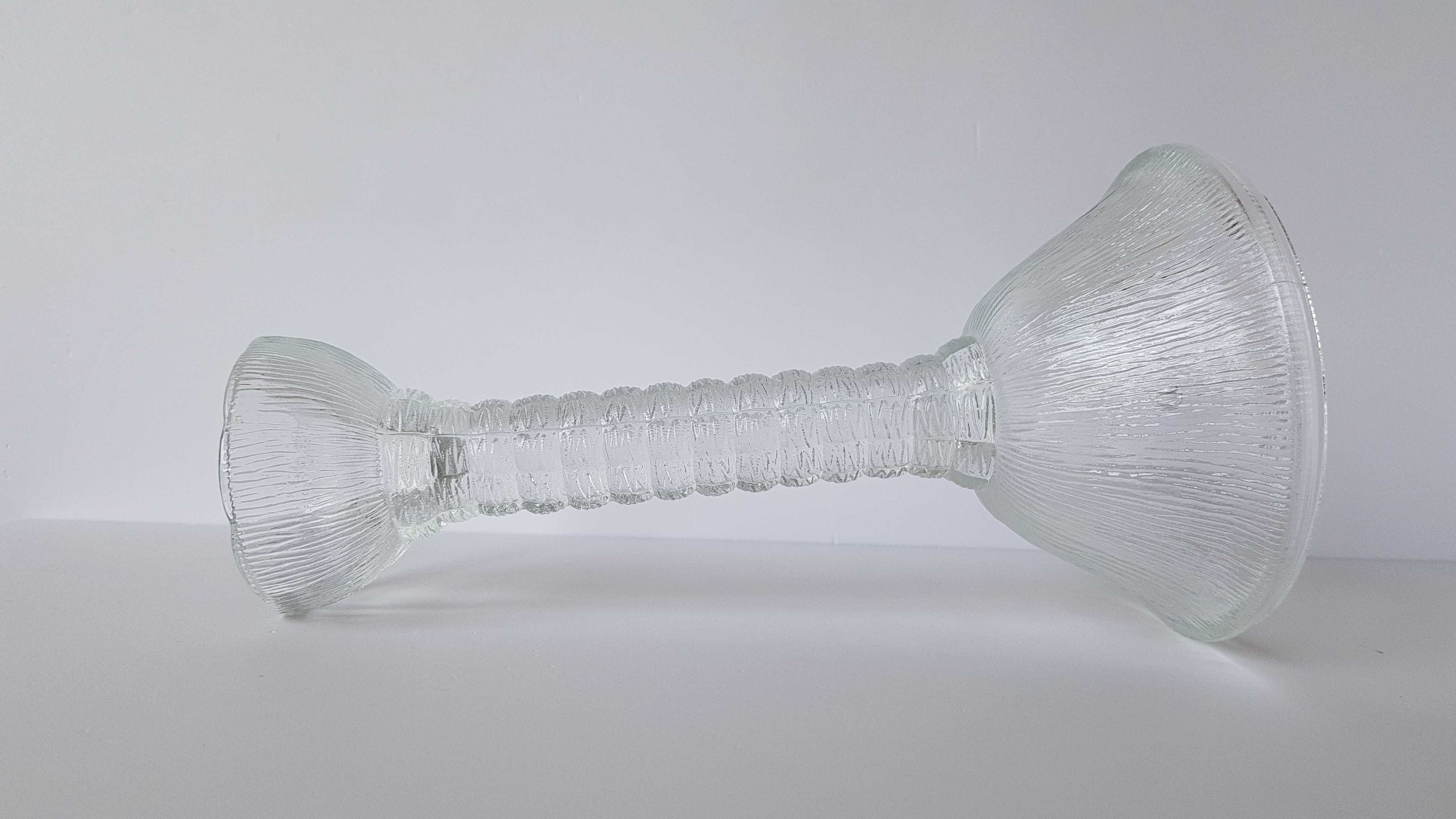 Świecznik kolumnowy / lichtarz Cora (ok. 22,2 cm), Ząbkowice szkło PRL