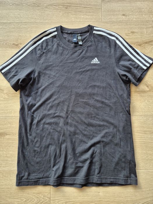 Męski t-shirt koszulka ADIDAS roz L czarna 56x75cm bdb jak Nowa klasyk