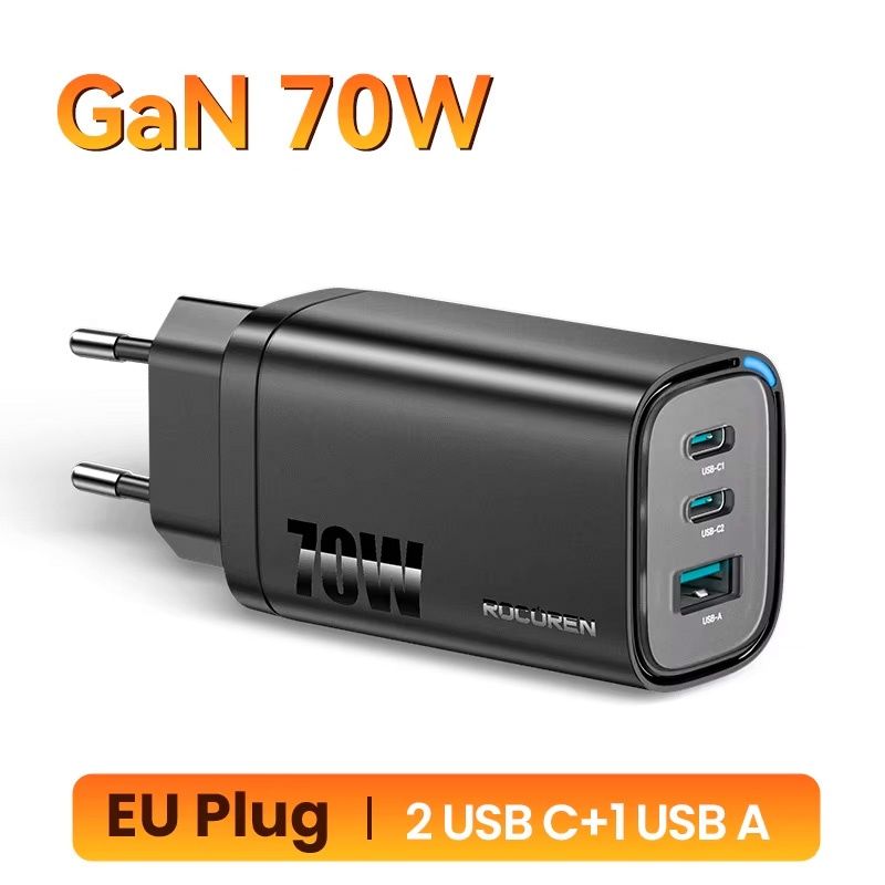 Зарядний пристрій Rocoren 70W GaN PD для швидкого заряджання