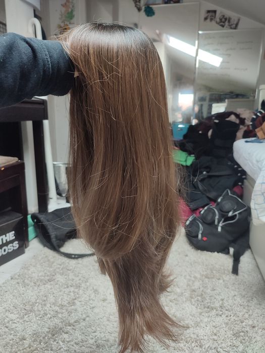 Peruka z grzywką blond brąz WIG ombre cosplay