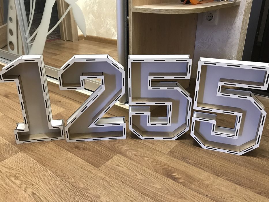 Цифра коробка, дерево, 32 см