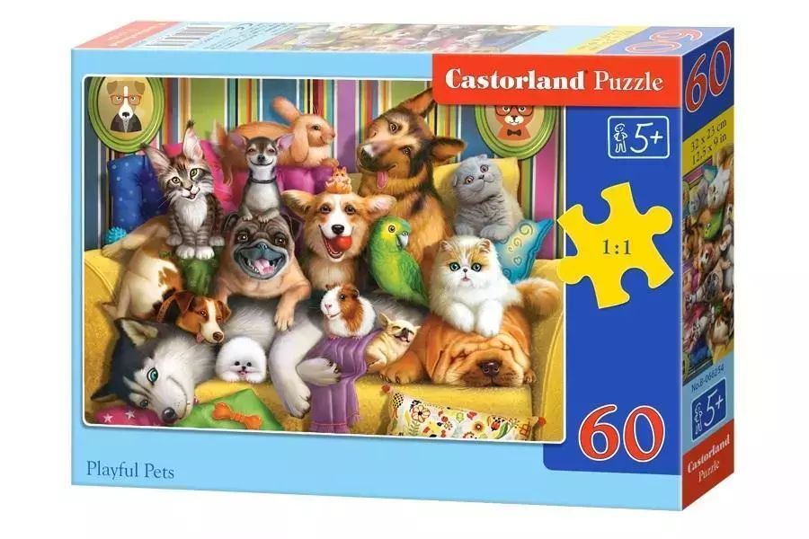 Puzzle 60 Playful Pets. Castorland