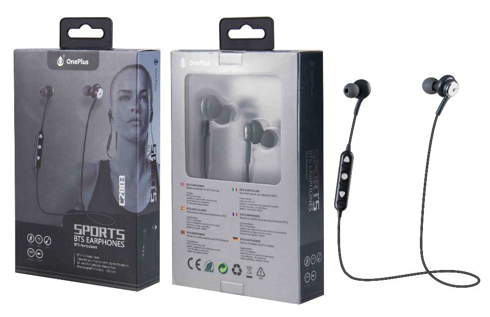 Auriculares/Earphones Bluetooth Sport com microfone embutido