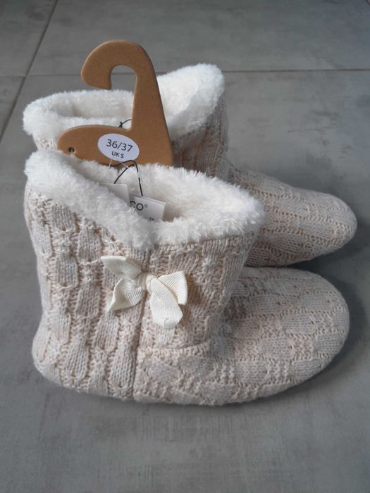 Kapcie ocieplane damskie za kostkę 36-37 NOWE