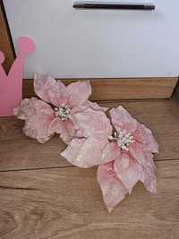 Декоративна рожева квітка на прищіпці 21 см діаметр