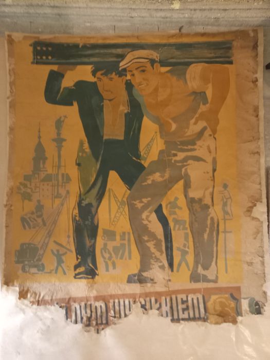 Plakat prl z lat 1940-tych oryginalny