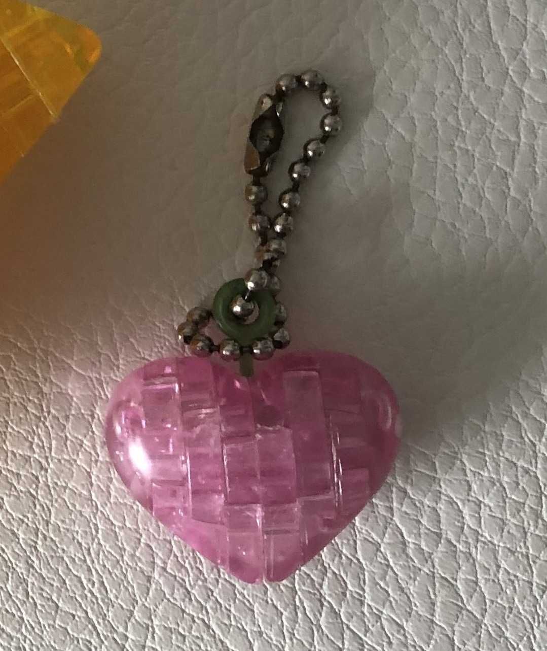 3D кристалічний пазл брелок "Серце" рожевого кольору