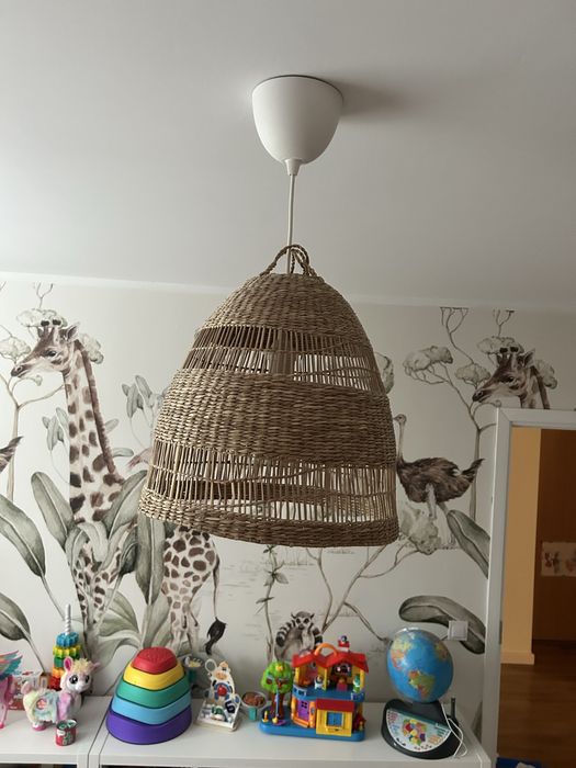 Torared Ikea klosz lampa wiszaca turzyca trawa boho 55cm duzy