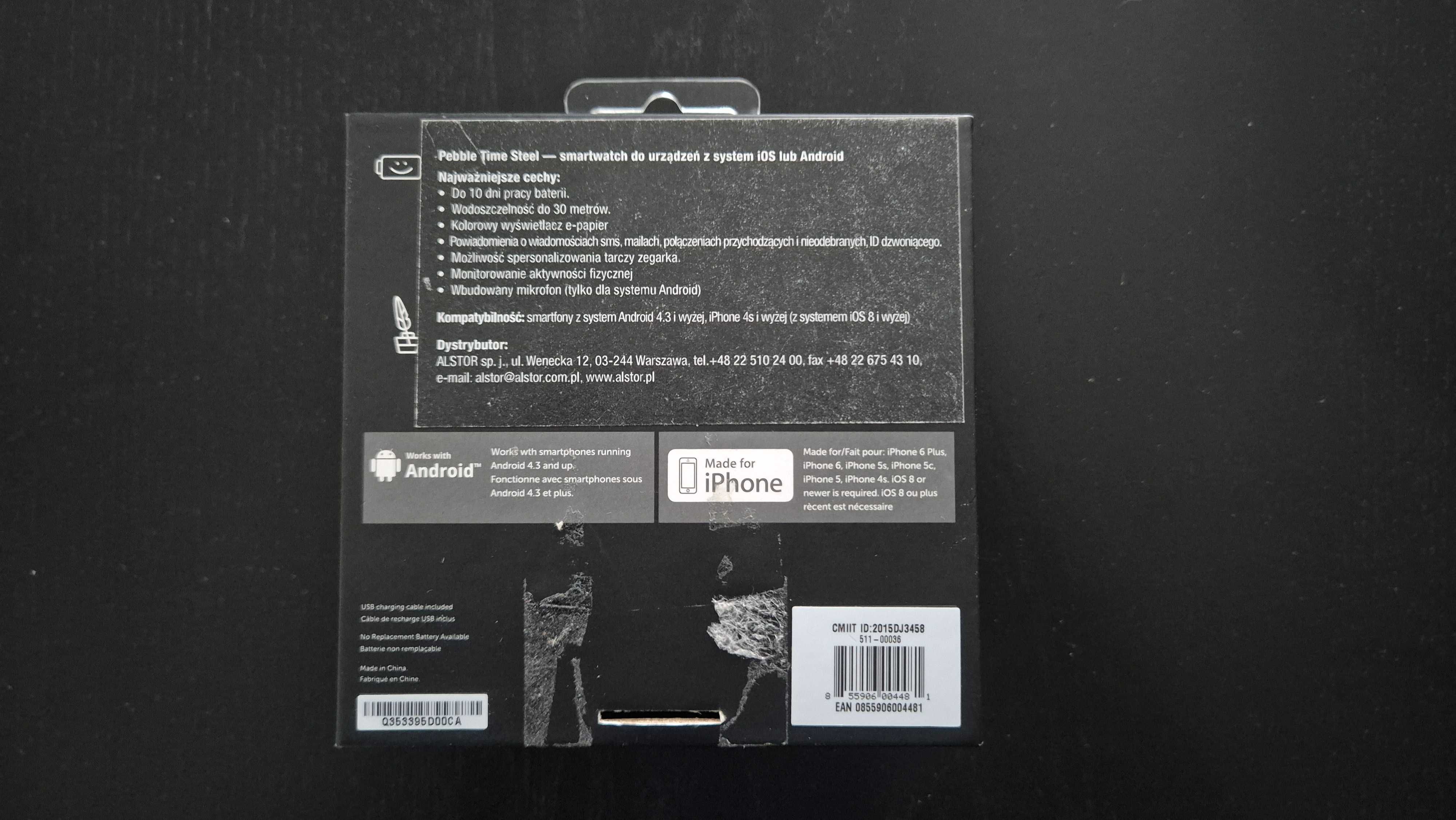 Smartwatch Pebble Time Steel – używany