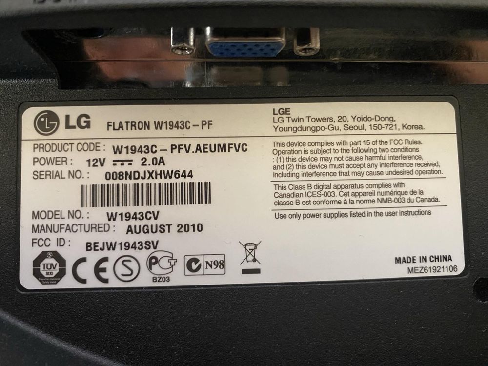 Монітор LG Flatron 18,5 дюймів