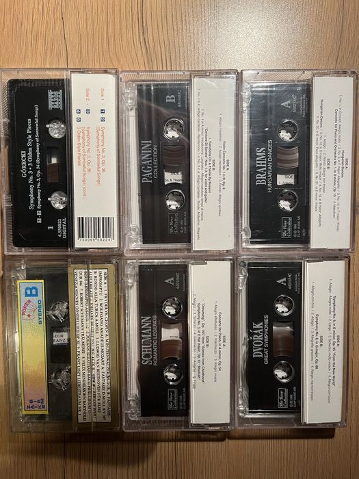 Kasety magnetofonowe muzyka klasyczna Brahms, Paganini, Dvorak, Góreck