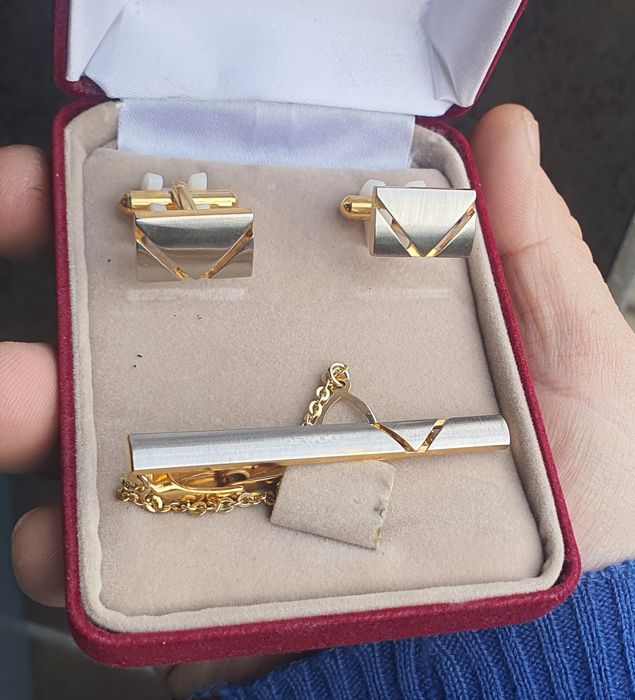 Komplet spinki do mankietu i krawat