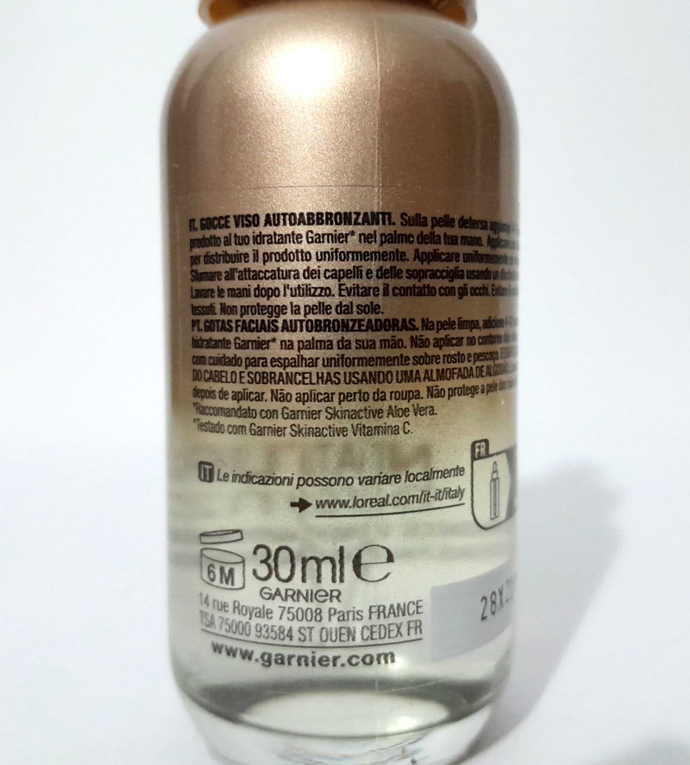 Gotas Faciais Autobronzeadoras Garnier Ambre Solaire - Natural Bronzer