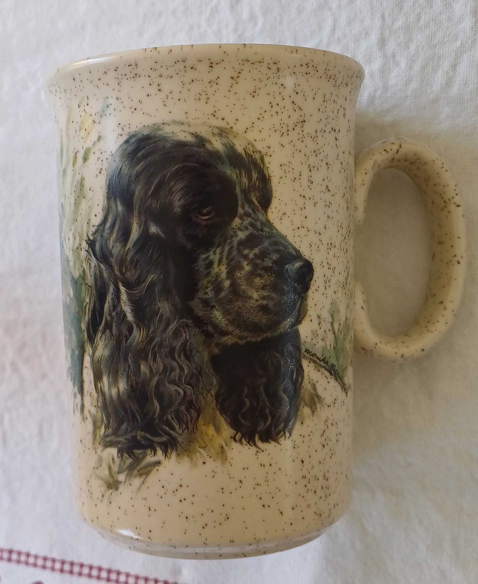 8 Kubki z psem springer spaniel angielska ceramika TAMS Monika Heller