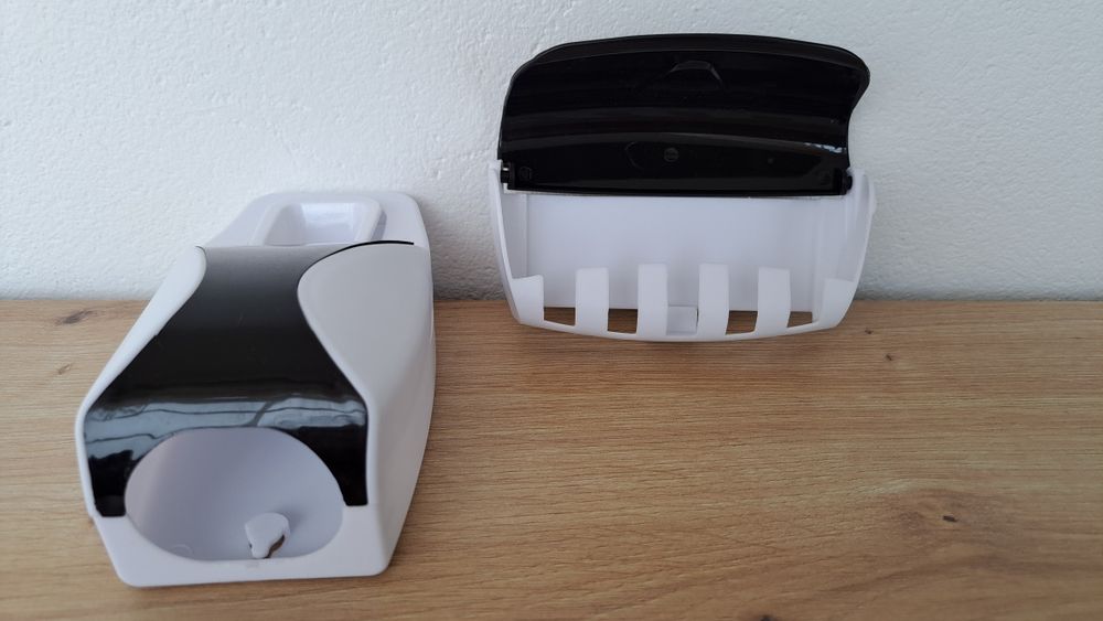 Dispensador pasta de dentes e organizador de escovas de dentes