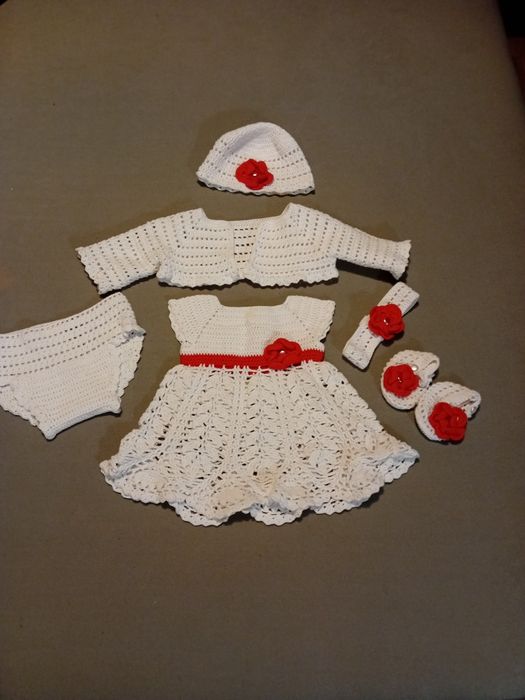 Ubranko do chrztu szydełkowe plus gratisy