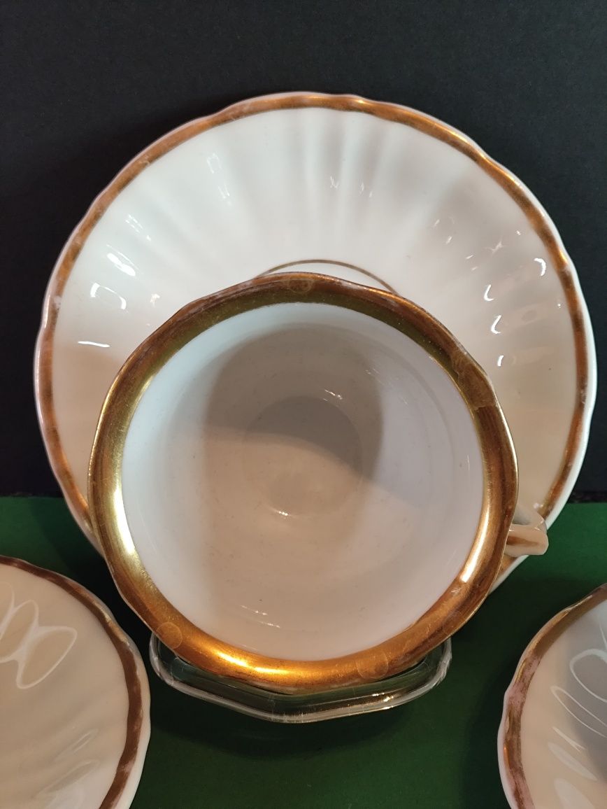 Porcelana Śląska Krister Krzysztof Wałbrzych DUO  kawa  złocenia 22 K