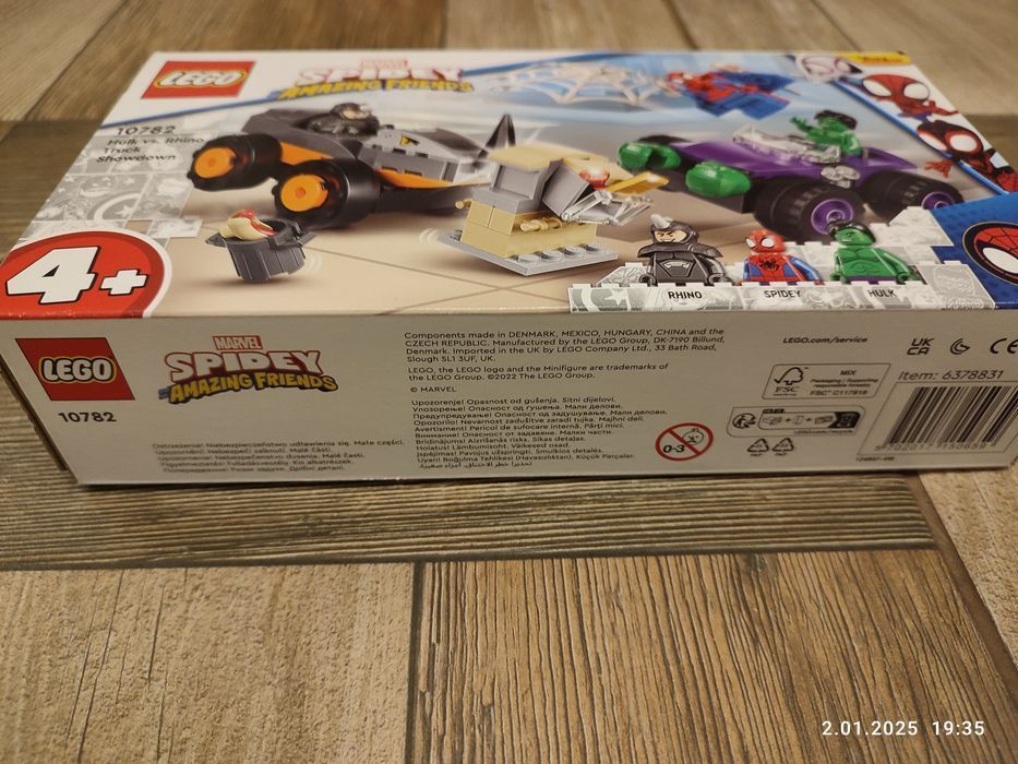 Nowy zestaw LEGO 10782 Spiderman Hulk Rhink Truck